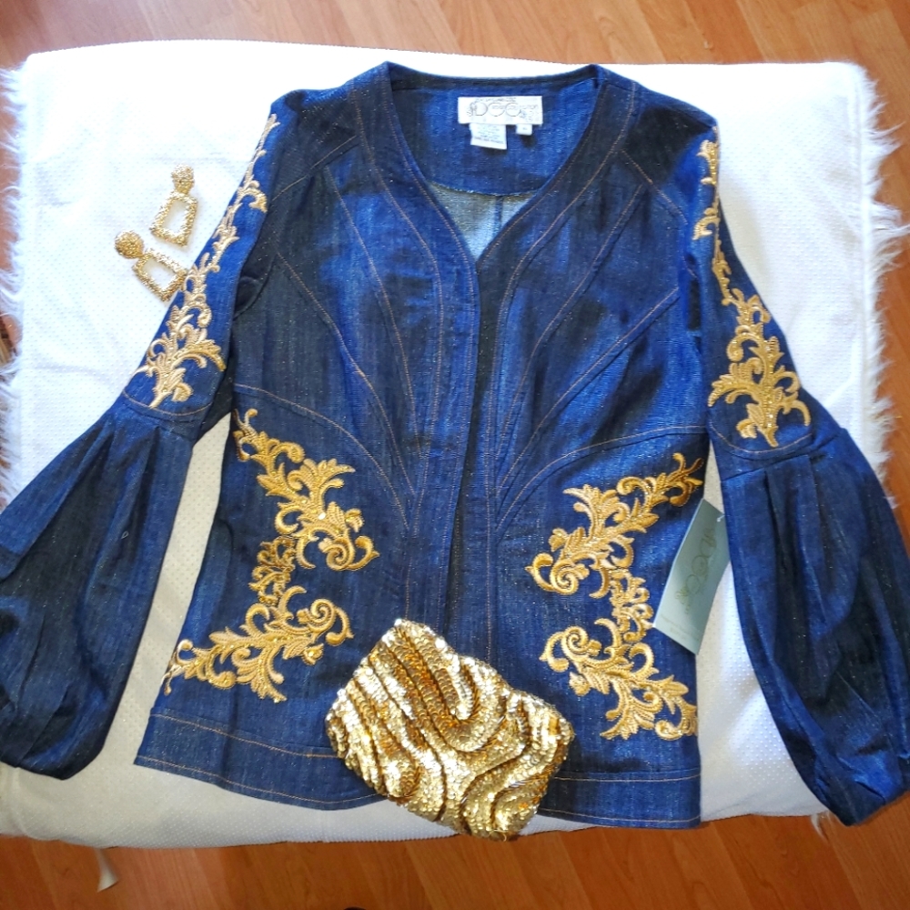 Denim pant suit